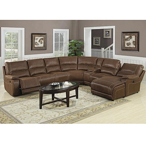 Home Furniture Living Room Leather Corner Sofa with Recliner
