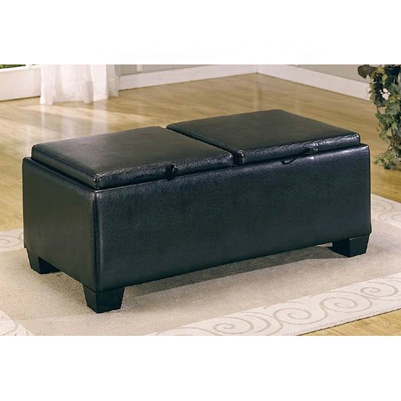 Artificial Leather Factory Wholesale Solid Home Bench Storage Ottoman