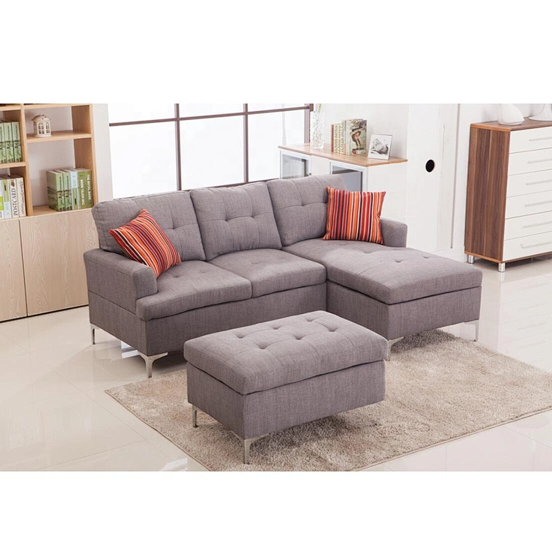 Factory modern leather and fabric sectional sofa living room sofas lifestyle sofa and sofa sets for office design L shape