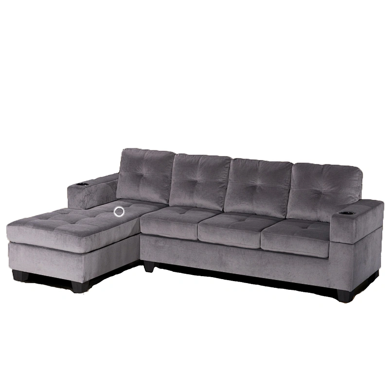 Frank furniture 2019  wholesale living room furniture sofa home set pu leather fabric  American style sectional l shaped sofa
