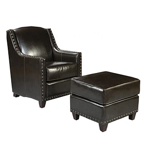 Hot sale  new model  living room furniture leather sofa  chair with ottoman