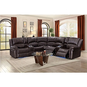 Best Selling Modern Leather Sectional Recliner Corner Sofa