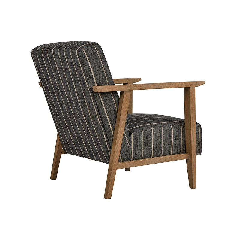 Living room furniture Simple and comfortable striped soft seat high quality Solid wood frame chair