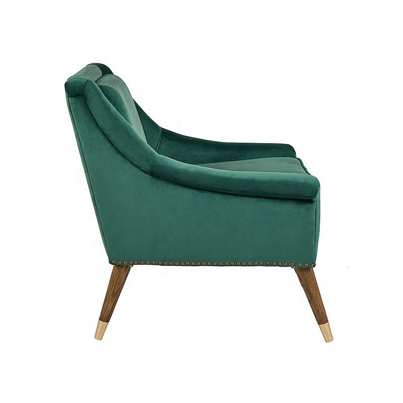 Modern Design Style Single Seat Living Room Furniture Sofa Set Luxury Classic Chair with Wooden Legs