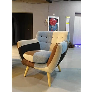 Frank Furniture European Style Chair Office Comfortable Pull Back Relax Chair Patchwork Fabric Arm Chair