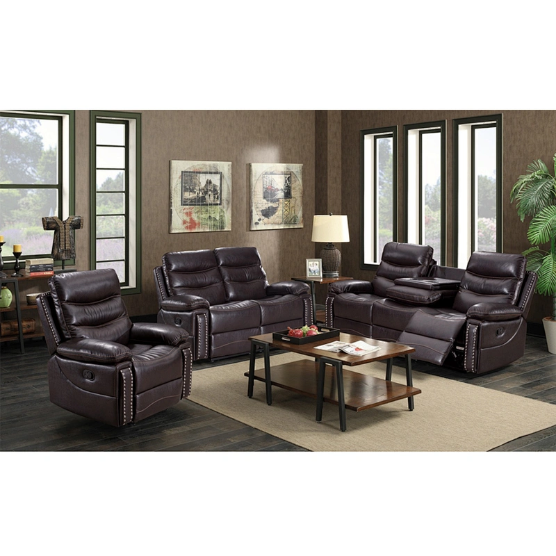 Frank Furniture High Quality Luxury Electric Leather Recliner Sofa With Drop Down Table Recliner Sofa Set