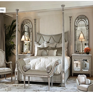 Cheap factory direct price  fabricdouble upholstered home furniture bedroom set