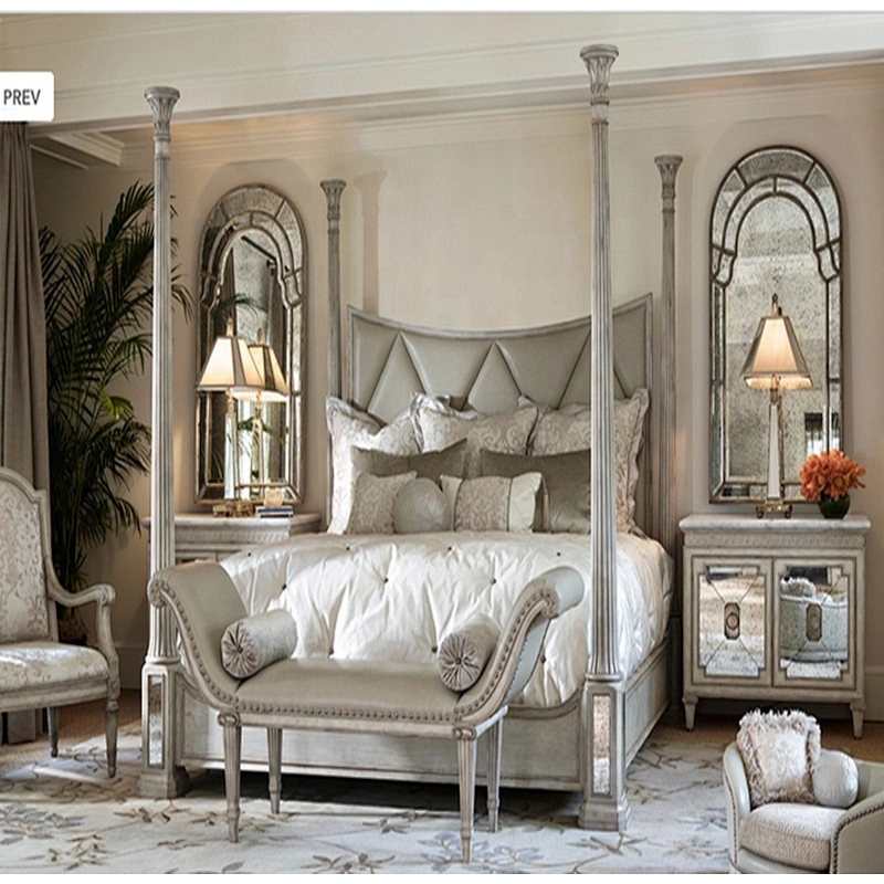 Cheap factory direct price  fabricdouble upholstered home furniture bedroom set