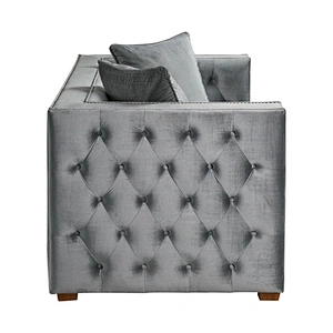 European style simple sectional sofa with fabric sofa set 7 seater living room furniture set fashion nail design