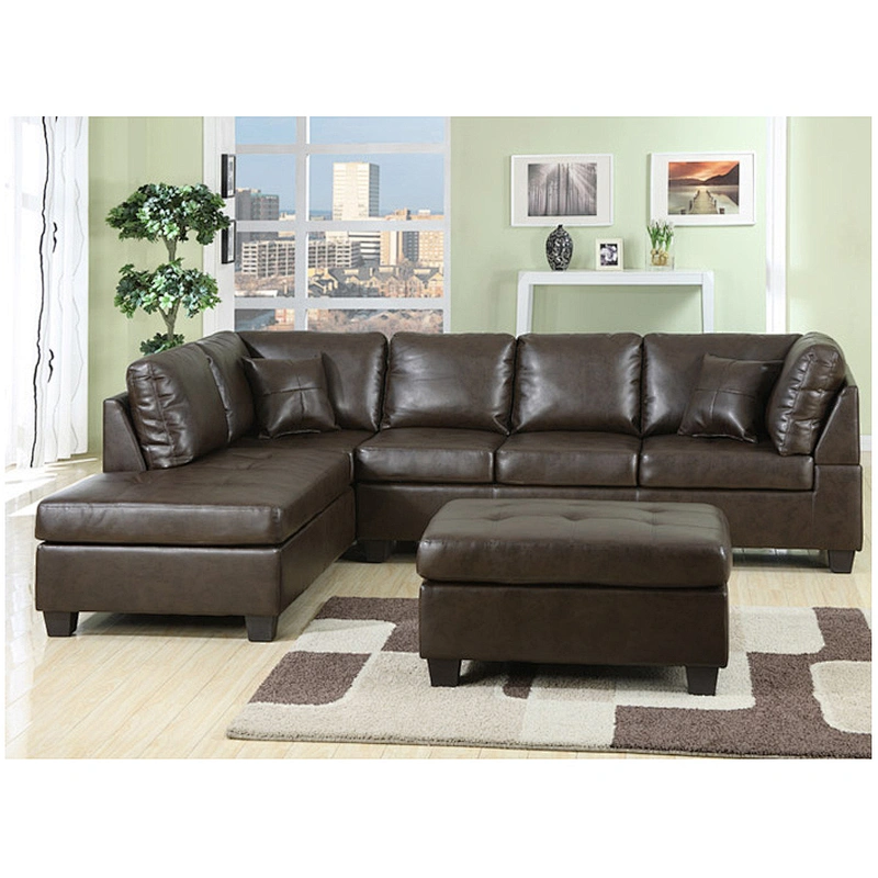 Frank furniture big size sectional sofa with chaise lounge corner leather sofa modern sectional sofa set with storage ottoman