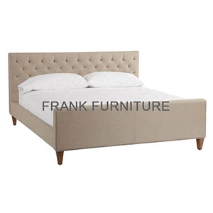 Latest Double Design Slat Wood Furniture Bed