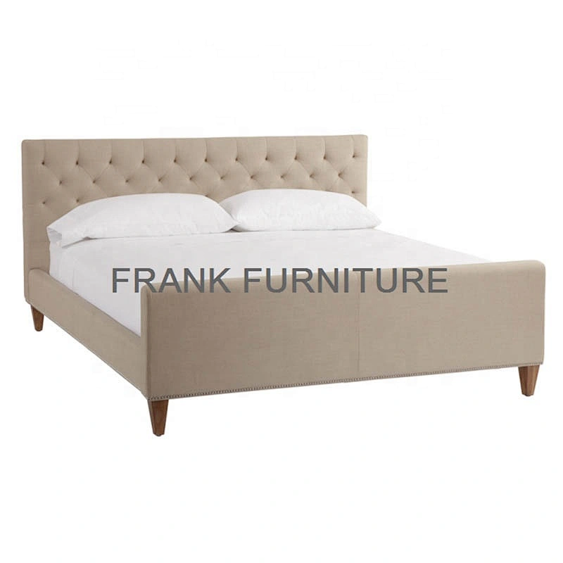Latest Double Design Slat Wood Furniture Bed