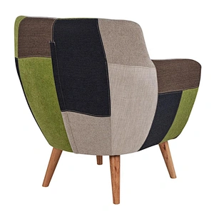 High-end home furniture leisure chair wooden legs frame fabric chair soft living room chair