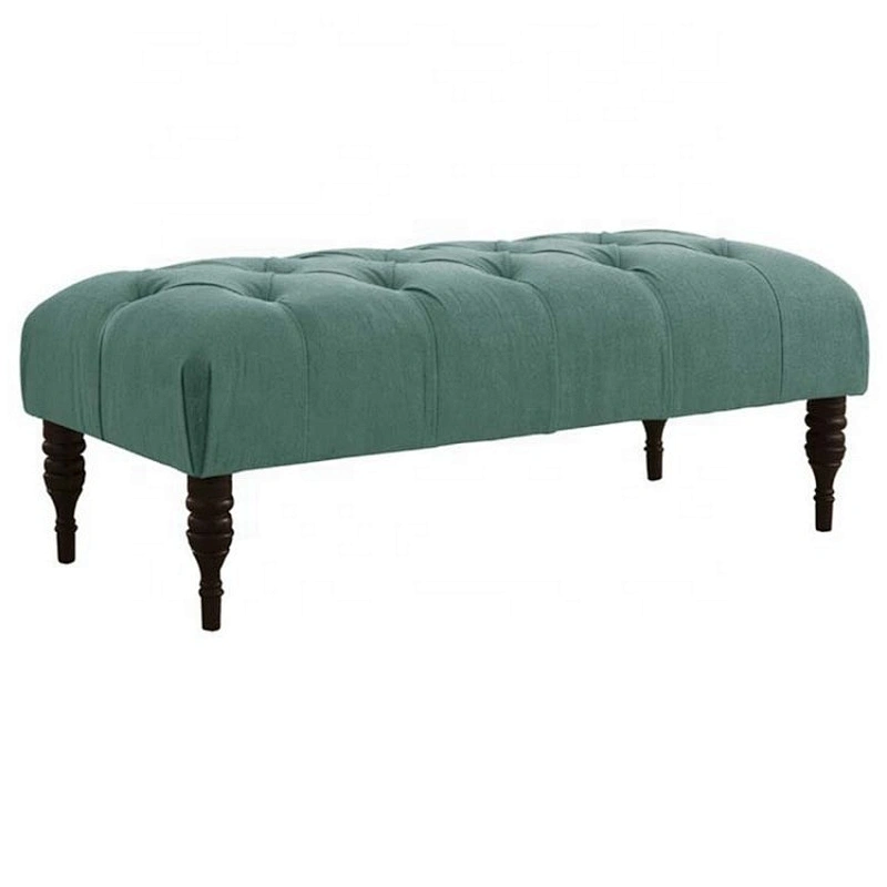 Cheap Factory modern design Non-toxic high quality green long living room ottoman bench