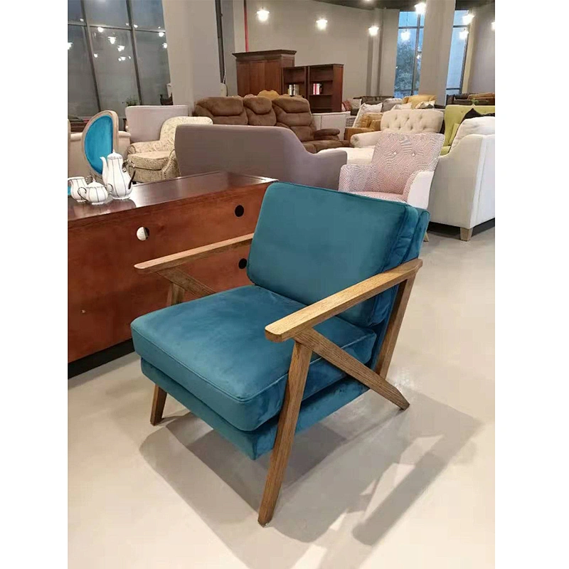 Frank Furniture European Nordic Chair Office Home Living Room Wooden Frame Relax Lounge Arm Chair