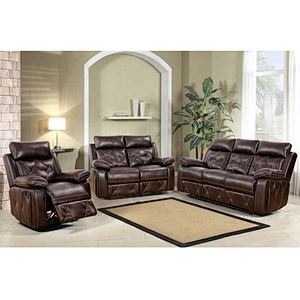 American Style Factory  Supplier Wholesale  Price Living Room Sofa Leather Manual Recliner Sofa