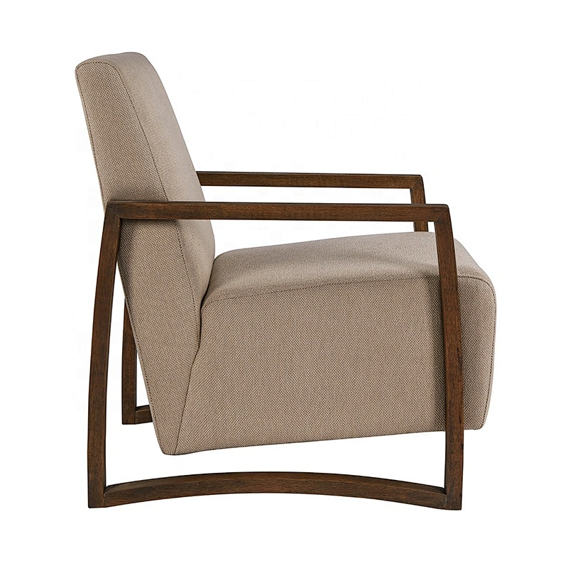 Hot Sale Wood Frame Leisure Fabric Comfortable Living Room Arm Chair