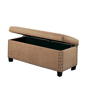Large Foldable  Leather Ottoman Bench Storage Ottoman with Storage