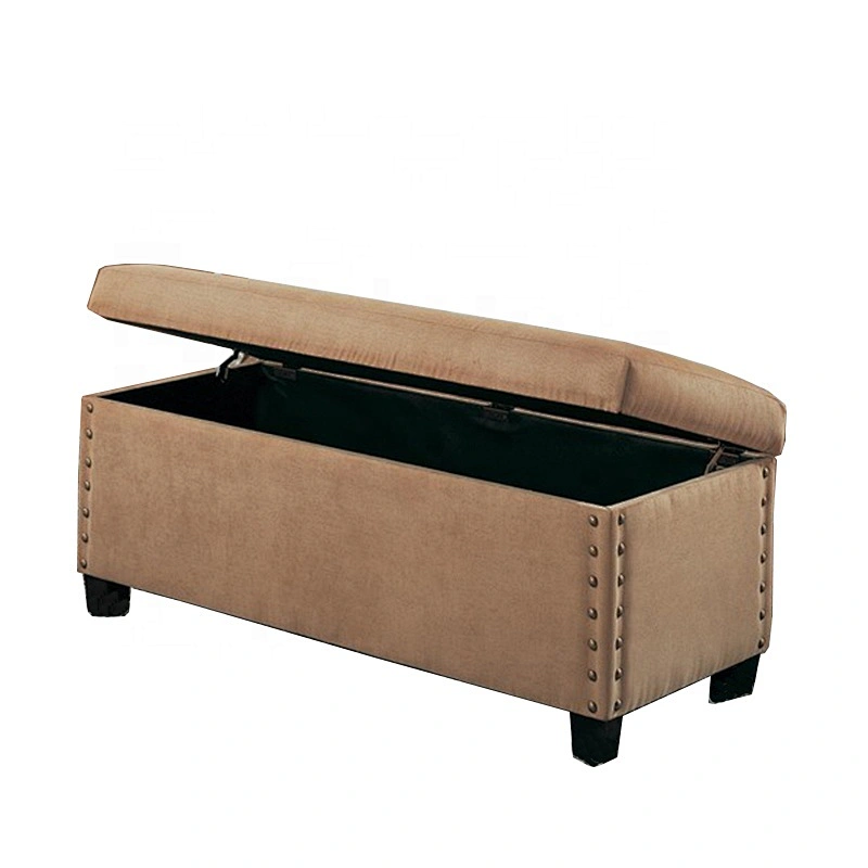 Large Foldable  Leather Ottoman Bench Storage Ottoman with Storage