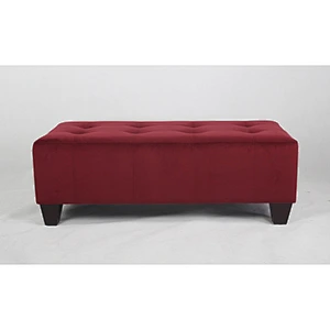 Frank Furniture Retro Velvet Ottoman Storage Bench Living Room Bedroom  Pull Back With Buttons Ottoman