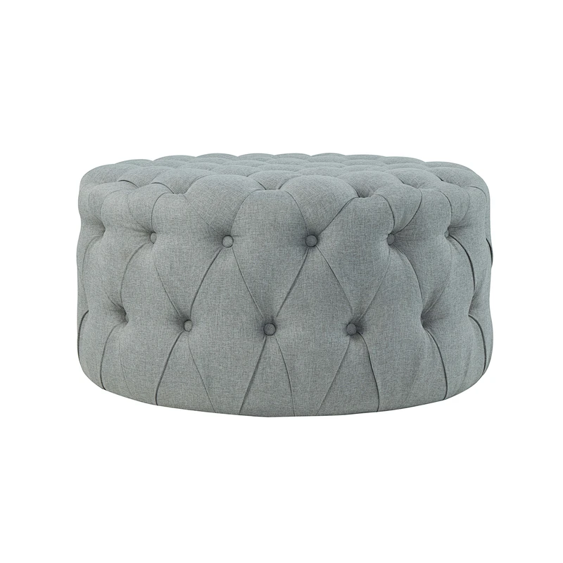 2019 Newest hot selling living room custom made Comfortable pull point design Round ottoman