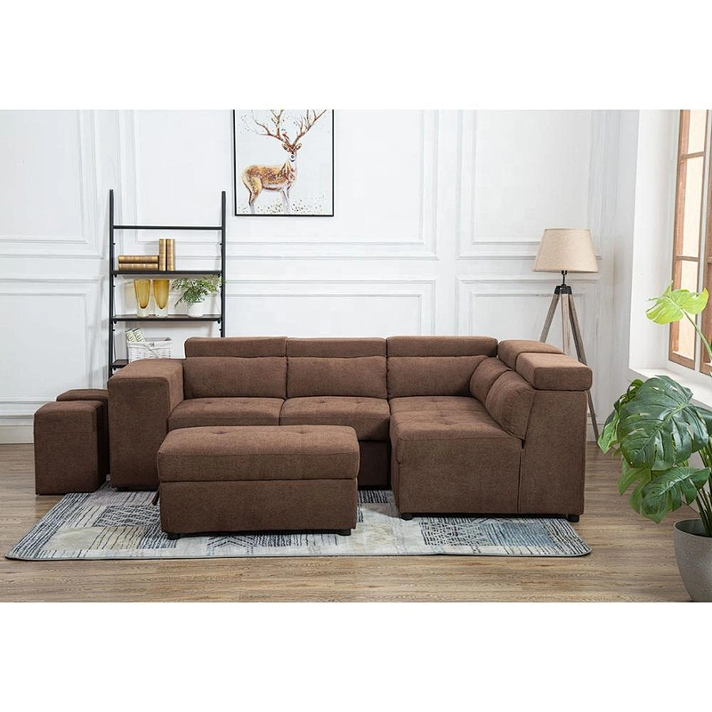 Factory cheap price sofa bed new product leather corner folding sofa bed with storage ottoman sofa cum bed