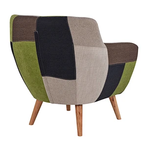 Contrast stitching design Living room furniture high quality Solid wood with Beautiful pull buckle chair