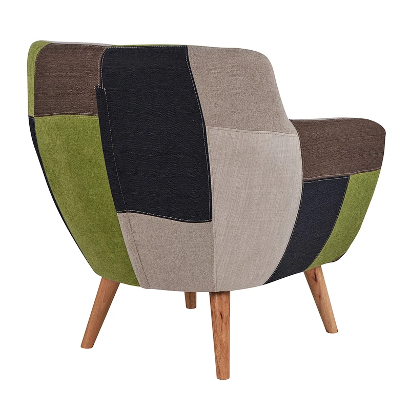 Contrast stitching design Living room furniture high quality Solid wood with Beautiful pull buckle chair