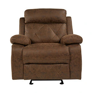 Chocolate color healthy leather memory foam comfortable old man chair with cup holder high quality recliner sofa