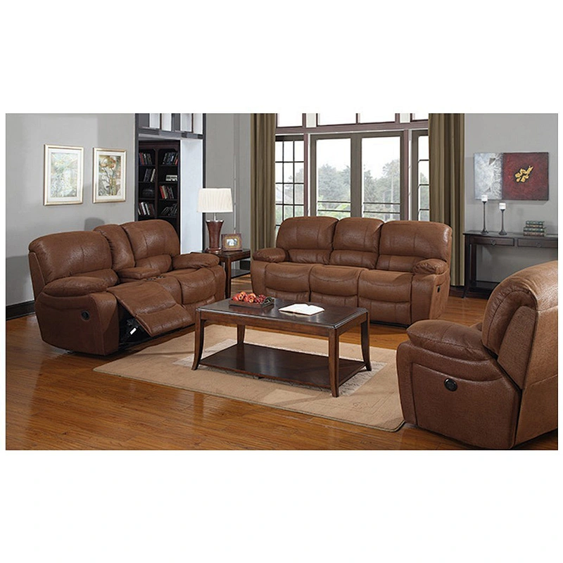 2019 hot selling living room Europe retro square design  high quality leather recliner sectional sofa