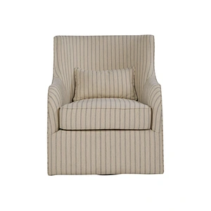 Modern design light striped linen sponge cushion rotatable living room furniture single chair