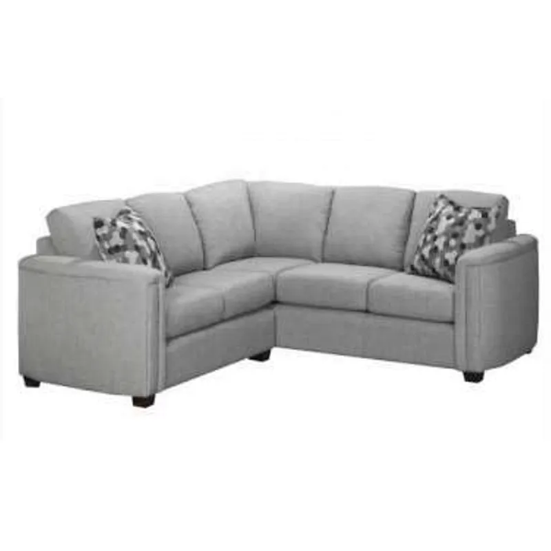 Pure white high quality leather multi-person sofa metal frame American modern style with ottoman living room corner sofa