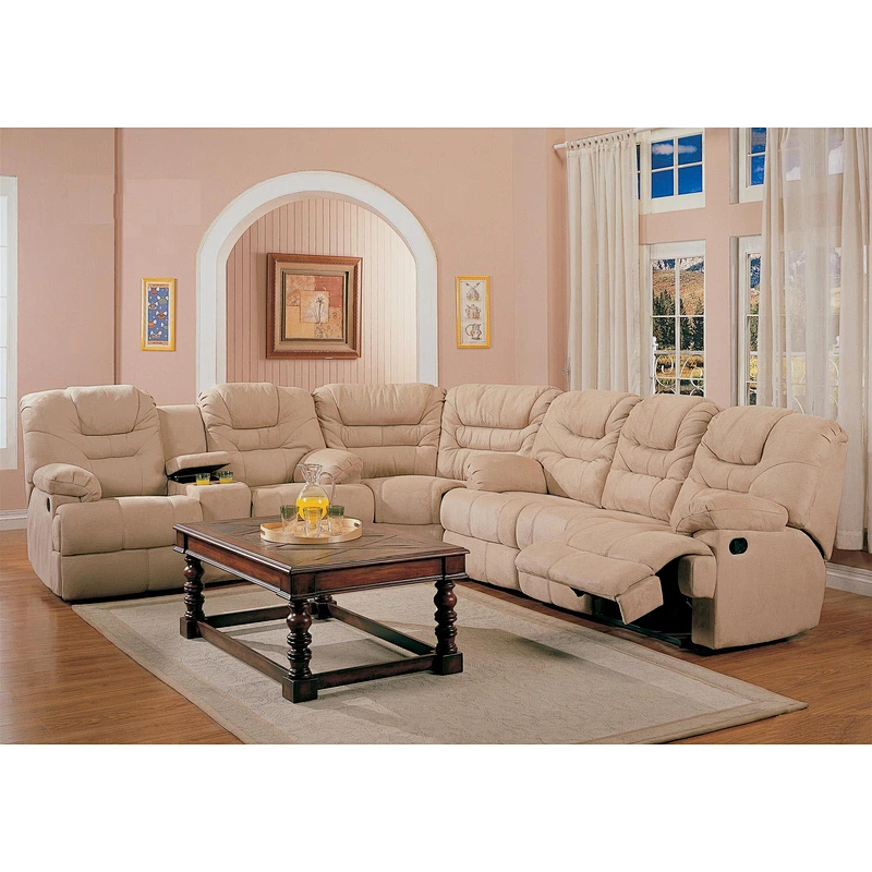 Frank Furniture Antique Style Recliner With Console Sectional Sofa Set Sofa