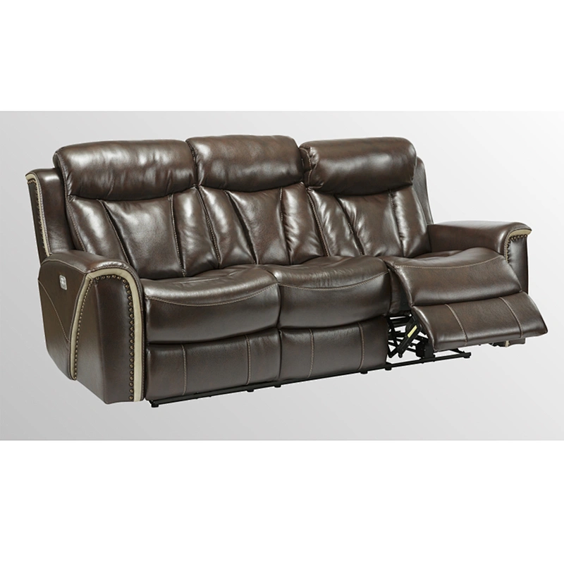 Frank Furniture New Model Customized Leather Electric Recliner Sofa Chair 3 2 1 Rocker  Glider Nail Embellishment Recliner Sofa
