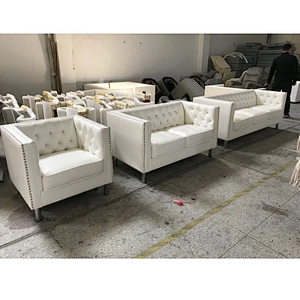 Frank Furniture High Quality Luxury Modern Sofa White Leather Couch Living Room Sofa 3 2 1 Sofa Set Designs