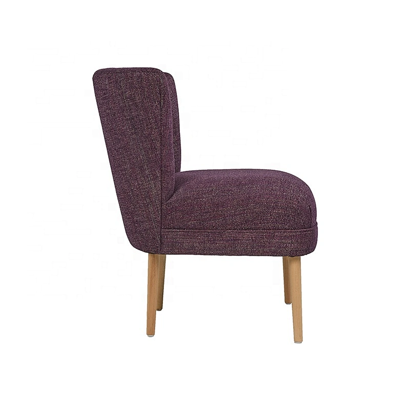 Comfort Modern Living Room Chairs Leisure Chairs Sofa Purple Cotton and Linen