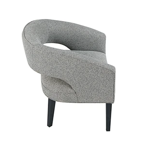 Light gray modern simple and comfortable style pure wooden footstool high quality living room seat chair