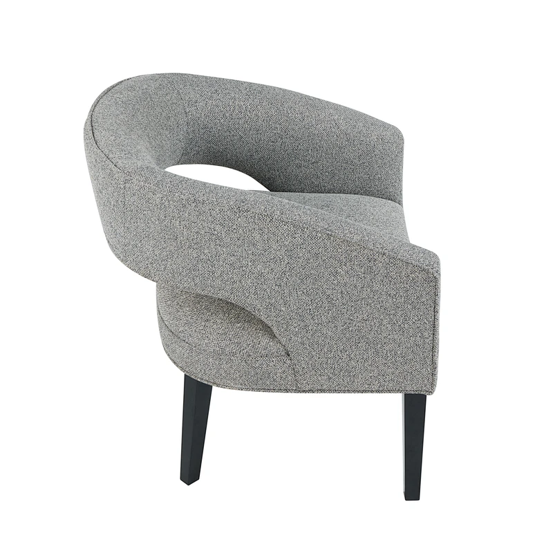 Light gray modern simple and comfortable style pure wooden footstool high quality living room seat chair