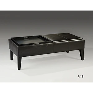 Hot sale products European style round black leather office storage ottomans