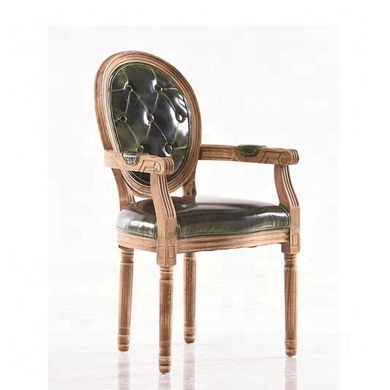 Frank furniture Modern classic wood design wooden leg louis dining Chairs with wood arm