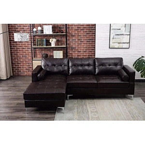 High quality comfortable cloth healthy sponge cushion metal feet modern minimalist style with chaise sofa