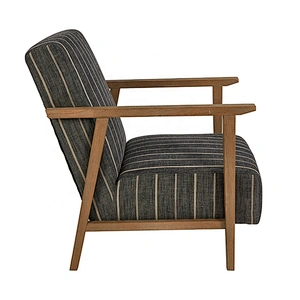 New Fashion Rubber Wood Frame Leisure Fabric Upholstered Comfortable Living Room Arm Chair