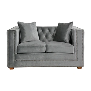 Brown solid wood feet high quality luxury design sponge cushion beautiful living room loveseat sofa
