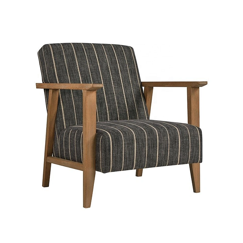Hot Sale High Quality Modern  Design Grey Linen Material  Wooden Chair For Living Room