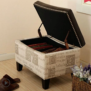 2019 Newest custom made modern style touching comfortable high quality line  storage bench ottoman