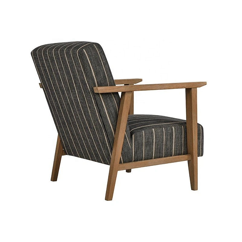 Hot Sale High Quality Modern  Design Grey Linen Material  Wooden Chair For Living Room