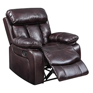 Modern style living room 2019 Newest Brown leather with backrest high quality recliner sofa chair