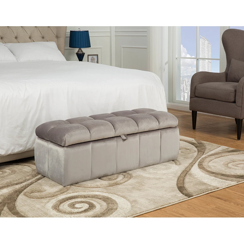 Frank Furniture Italian Luxury Ottoman Stool Bedroom Ottoman Storage Velvet Ottoman Storage Bench