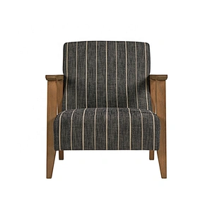 New Fashion Rubber Wood Frame Leisure Fabric Upholstered Comfortable Living Room Arm Chair