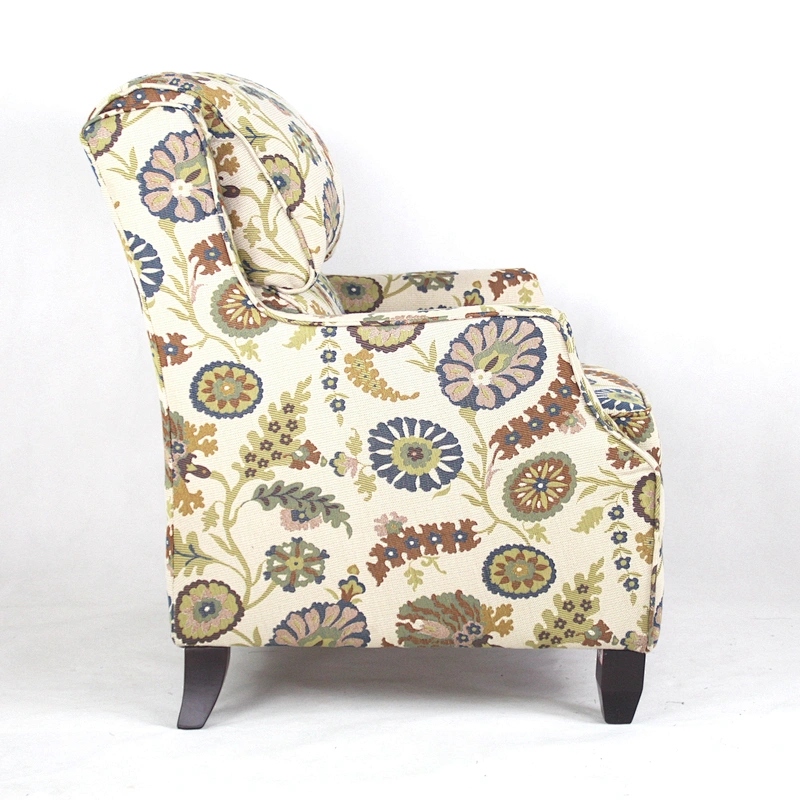 Professional china factory armchair single sofa chair with floral fabric home furniture chair